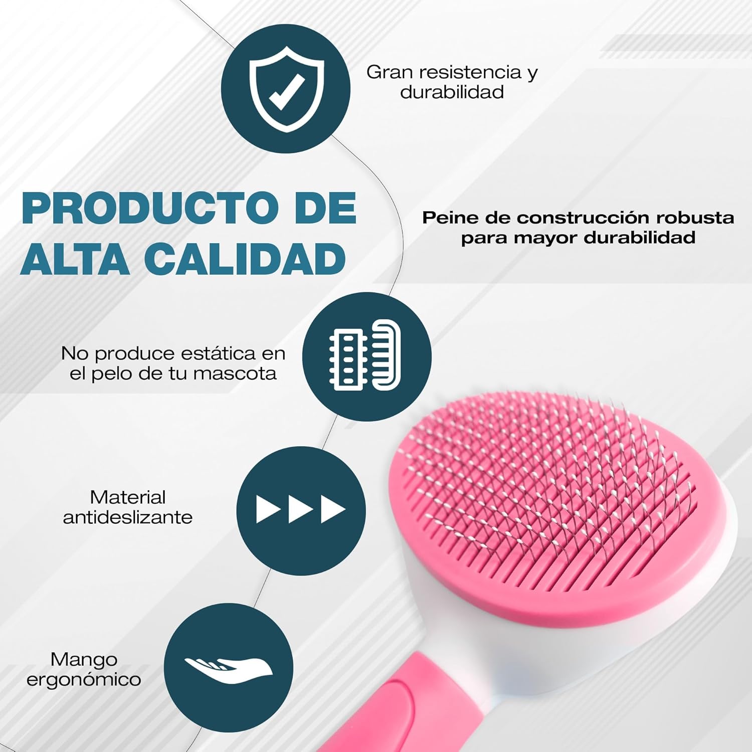 🐾¡Cepillo Rosa Retráctil "Un-Click" Quitapelos para Mascotas! 🐾✨