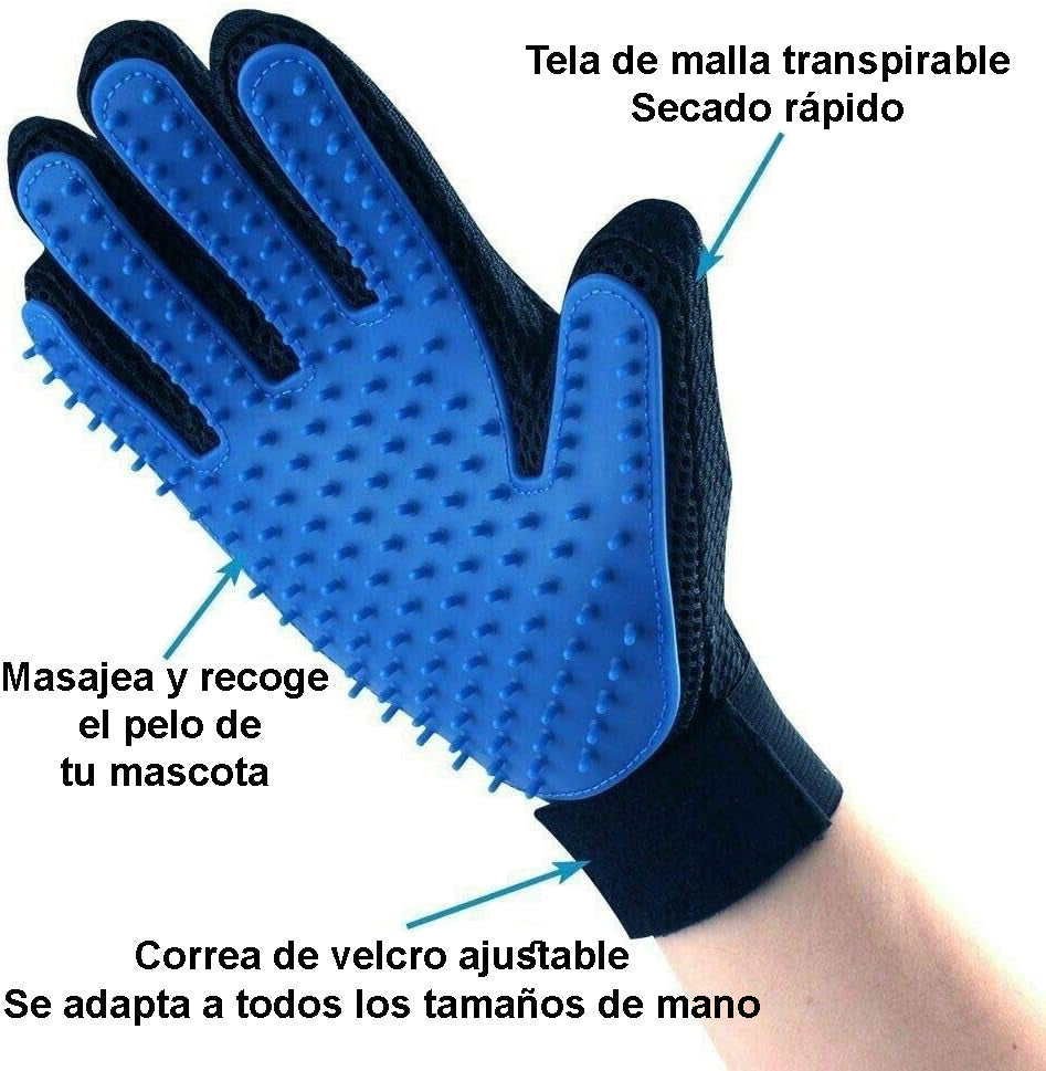 🧤💆‍♂️🐕💤 Guante Para Mascotas Quitapelos TrueTouch