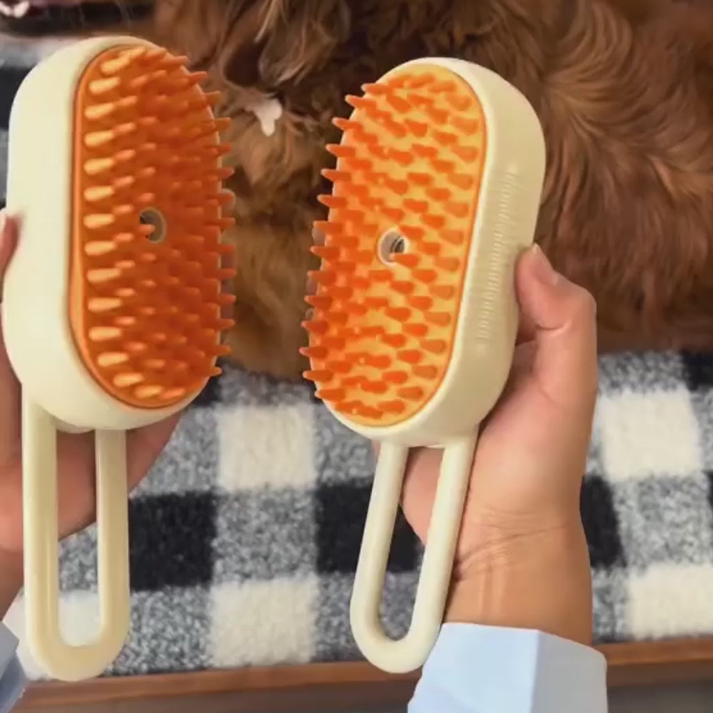 😻 Gatito Relax: Cepillo de Vapor & Masaje Quitapelos 3 en 1 💨💆‍♂️🧶